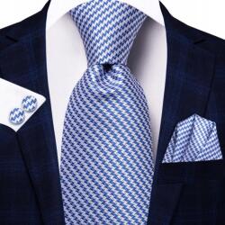  Selyem Jacquard Nyakkendő Szett Mandzsettagomb Párnahuzat Fehér Kék Minta (bordowy granatowy czarny zielony złoty gładki)