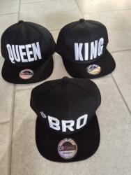  Fekete Baseball Sapka, Felirat : queen, Sis, Bro, Princess (CZAPKA)