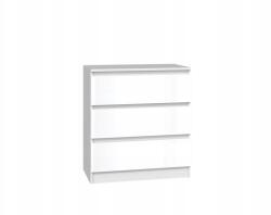 Topeshop Mályva komód M3 Fehér fényes Modern hálószoba és nappali bútor (M3)