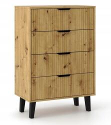 Topeshop Komód 4 fiókos slim modern skandináv beltéri rendszerező (M-MP-K-SCA-4S/SLIM-ART)