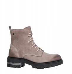 Casu Bézs Bőr Női Platformos Trapper Csizma Fűzött Kényelmes 36-os (7074790000369)