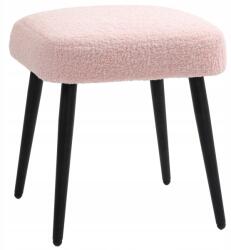 Homcom Puff, lábtartó, kárpitozott ülőfelület, kasmír megjelenés, 42x42x47cm, Rózsaszín (HOMCOM)