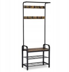 VASAGLE Iono előszobai kabáttartó állvány fekete/vintage barna (HSR40B)