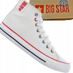 Big Star Női magasszárú tornacipő Big Star JJ274127 fehér fűzött casual (JJ274127 Biały/Czerwony)