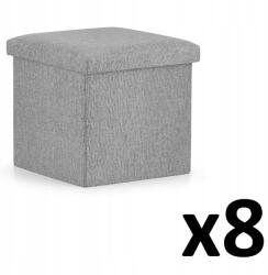Oskar Összecsukható puff L 38x38x38cm szürke x 8 (15116)