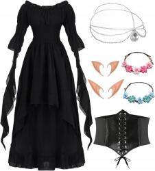  Manó jelmez Női ruha Középkori Viktoriánus Gótikus Fekete M (B0CNQTTKL5)