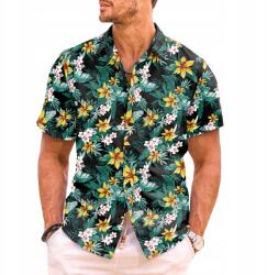  Férfi Hawaii Rövid ujjú Strand Trópusi Nyári Ing Zöld M (B0CSF8QYLM)
