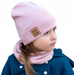 Bubalove Tavaszi sapka Lányoknak Kéményes Világos rózsaszín 40-46 cm (Komplet czapka i komin j. róż W1)