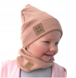 Bubalove Tavaszi Sapka Lányoknak Kéményes Csecsemő Pamut Bézs 40-4 (Komplet czapka i komin beż W1)