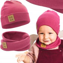 Bubalove Könnyű tavaszi sapka kislánynak egyrétegű piszkos rózsaszín 40-46 cm (Komplet czapka i komin c.róż W1)