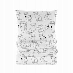  Ágyneműhuzat Fehér Doromboló Cica Fekete Macska 160X200 Ágynemű garnitúra (160 CMFBC 3/1548)