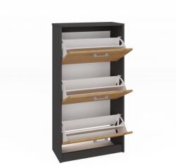 Topeshop Artisan antracit/tölgy cipősszekrény, modern és funkcionális (PAULA ANT/ART)