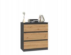 Topeshop Artisan antracit tölgy fiókos komód Modern lakberendezés (M3 ANTRACYT/ARTISAN)