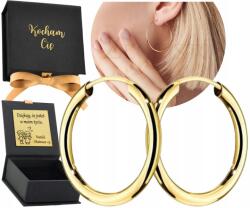 ZŁOCISTO Arany Fülbevaló Karika 35 MM 3, 5 CM Arany 585 Gravírozás Ajándék Neki