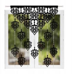  Dekorációs panel áttört fekete függöny ablakra gyöngyök 150x110 Glamour (599)