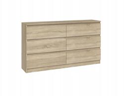 Topeshop Sonoma komód 140 cm 6 fiókos Modern Hálószoba és Nappali Bútor (M6 140)