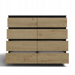 Topeshop Mályva komód M8/120 Antracit 8 fiókkal Modern design (M8 120 ANT/ART KPL)