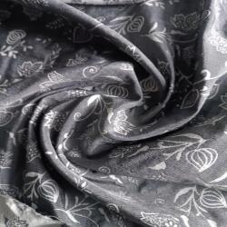  Selyem 100 % virágok szürke ek kétoldalas ruha dekoráció függöny c. za 0, 5m (bkwiaty)