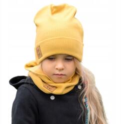 Bubalove Tavaszi sapka Fiúnak Kéményes Mustár 36-40 cm (Komplet czapka i komin musztarda W0)