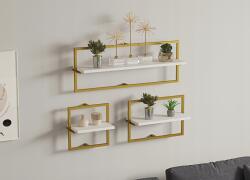 MOB 3 darabos fali polc Yeso fehér/arany (1096070)