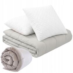  Paplan 160x200 cm. Meleg egész éves Szürke-fehér 2 párna 70x80 (COLOURS + 2 poduszki 70x80)