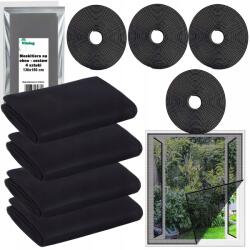 Odstraszacz.pro 4 db Szúnyogháló Ablakháló Szúnyogok Rovarok ellen 130x150 (Odstraszacz.pro czarna na Okna Muchy Insekty)