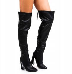  Fekete Csizma Öko Bőr Stílusos 35-ÖS (C75-BLACK)