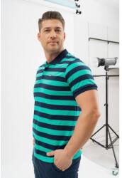BUDMIL Galléros póló férfi modern fit sötétkék-zöld L 20730287-001261-0499 (5996408908725)