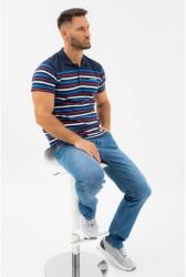 BUDMIL Galléros póló férfi regular fit sötétkék-fehér L 20730283-001261-0499 (5996408908671)