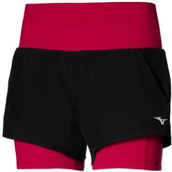 Mizuno 2 in 1 4.5 Short/Black/Persian Red Női rövidnadrág XS