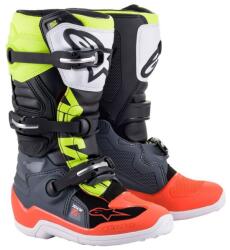 Alpinestars TECH 7 S Gyerekcsizma, szürke/ fluo piros/ fluo sárga, 2025, mérete 40, 5 (M132-21-405)