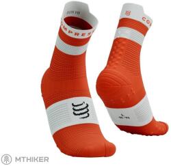 Compressport Pro Racing Socks v4.0 Run High zokni, tigrisliliom/fehér (T4 (EU 45-48))