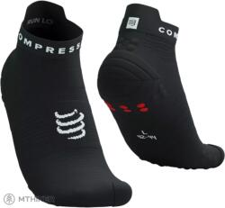 Compressport Pro Racing Socks v4.0 Run Low zokni, fekete/fehér (T4 (EU 45-48))