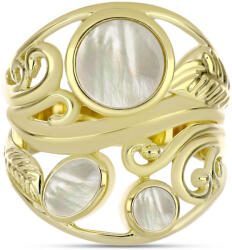  Arannyal Bevont Ezüst Gyűrű Gyöngyházzal, Y62571/54