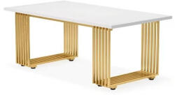  Nappali/Étkező/Irodaasztal, Konferencia modell, fényes fehér/arany, márvány utánzat, 180 cm - BlackSwan Design (DM87LH3BM)
