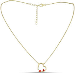  Arannyal Bevont Ezüst Nyaklánc Etiópiai Vörös Opállal, Y62765