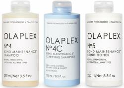 OLAPLEX szett: 4-es számú sampon 250 ml + 4C-es számú sampon 250 ml + 5-ös számú balzsam 250 ml