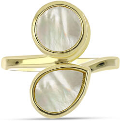  Arannyal Bevont Ezüst Gyűrű Gyöngyházzal, Y62624/59