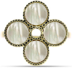  Arannyal Bevont Ezüst Gyűrű Gyöngyházzal, Y62673/62