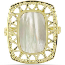  Arannyal Bevont Ezüst Gyűrű Gyöngyházzal, Y62761/54