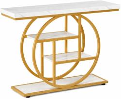  Nappali/Hálószoba asztal, Blackswan Design Alana, fehér/arany márvány utánzat, 105x30x80 cm (DY7G8G3BM)