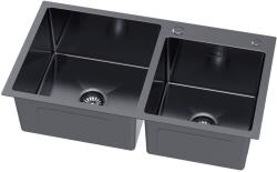 Ruvetti Linar chiuveta cu dozator 78x45 cm grafit 5002L_PVD_GRF260_W (5002LPVDGRF260W) Chiuveta