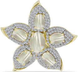  Arannyal Bevont Ezüst Bross Gyöngyházzal, Y62628