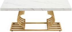 Nappali/Étkező/Irodai asztal, Fehér/Arany Márvány Modell, Márvány Utánzat, 120 cm (DH5K5P3BM)