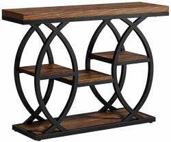  Nappali/Hálószoba asztal, Blackswan Design Halley, barna/fekete fa, 100x30x80 cm (DYF4GG3BM)