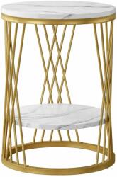  Kerek dohányzóasztal, Blackswan Design Model Rina, fehér/arany márvány utánzat, 45x45x60 cm (DN2S0W3BM)