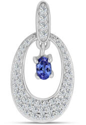  Ezüst Medál " AAA" Osztályú Tanzanittal és Fehér Topázzal, Y62655