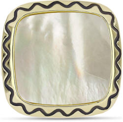  Arannyal Bevont Ezüst Gyűrű Gyöngyházzal, Y62748/54