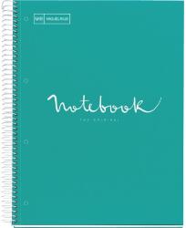 Miquelrius Emotions A4 PP 5x24 lapos türkiz kockás spirálfüzet (46073)