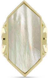  Arannyal Bevont Ezüst Gyűrű Gyöngyházzal, Y62759/59